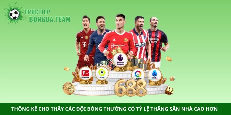 Thống kê cho thấy các đội bóng thường có tỷ lệ thắng sân nhà cao hơn